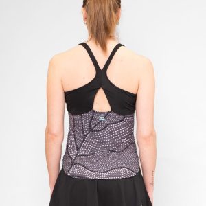 Bidi Badu Protected Leafs Tank Kadın Tenis Atleti - Black, White